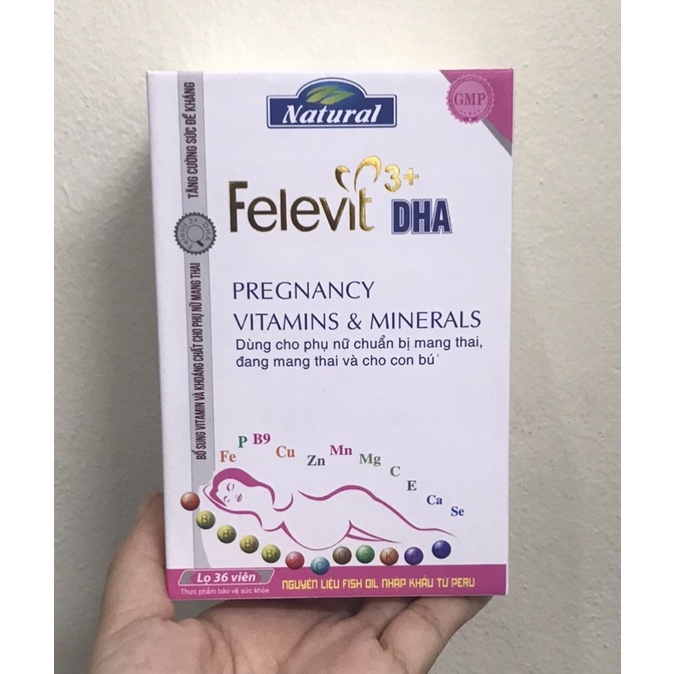 Viên uống bổ sung DHA và vitamin tổng hợp cho bà bầu Felevit 3+DHA