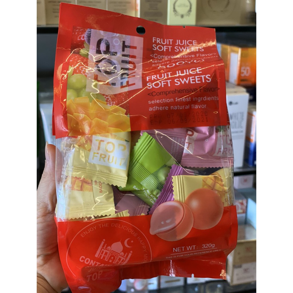 Kẹo dẻo top fruit 320g mix vị