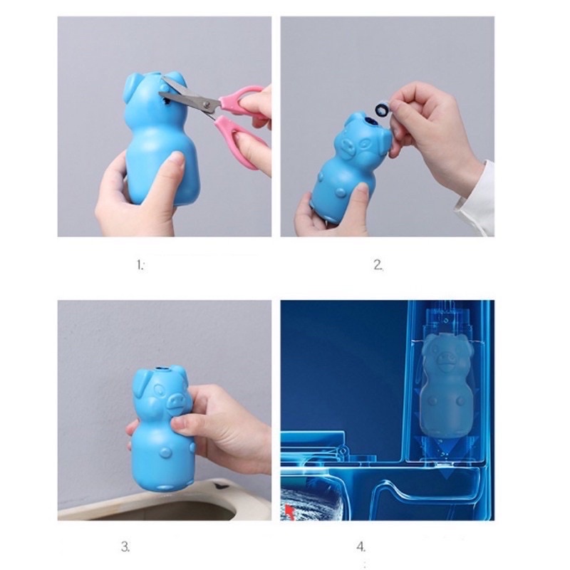 Viên thả bồn cầu hình con lợn - Vệ Sinh Toilet - Heo thả bồn cầu khử mùi diệt khuẩn