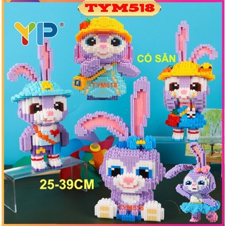 Xếp hình thỏ tím Stella Lou cỡ lớn 39cm nhân vật hoạt hình nano 3D lắp ráp mô hình cỡ lớn Chuẩn Mẫu