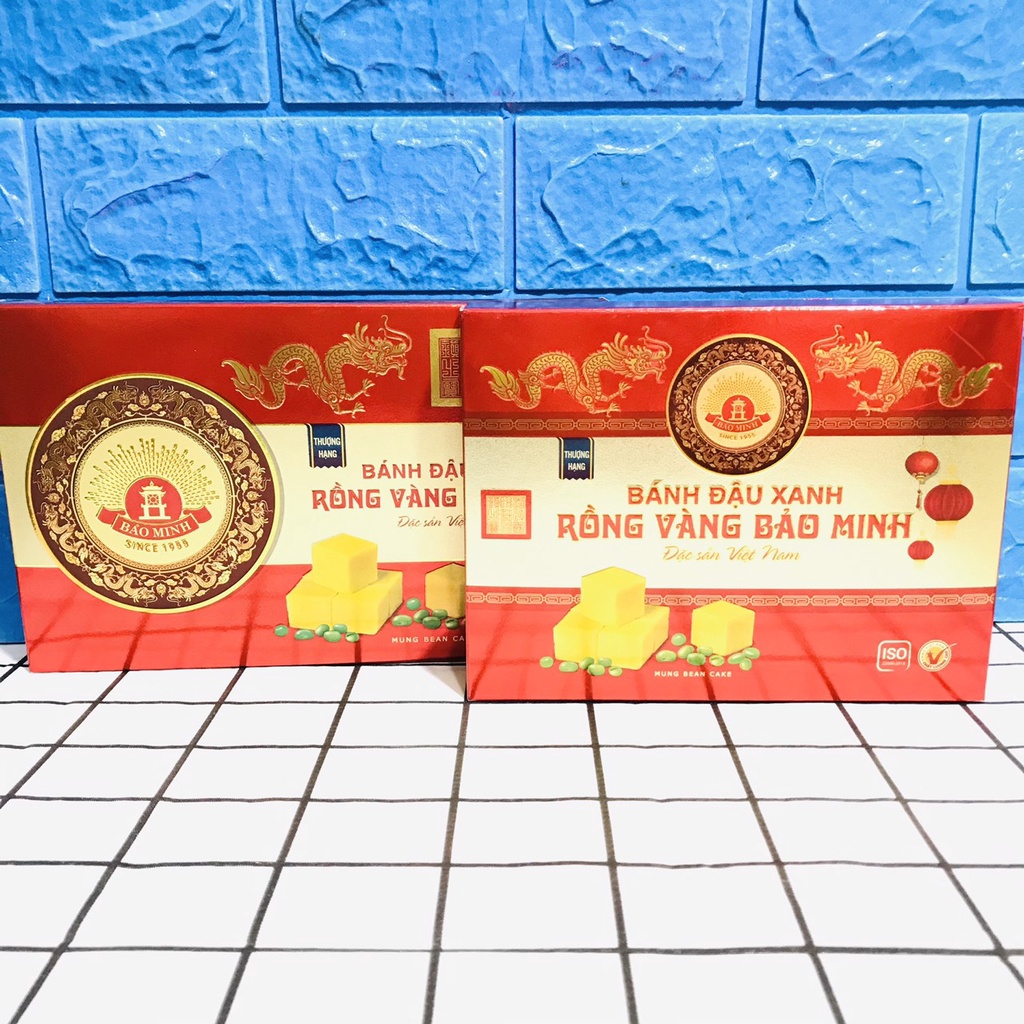 (135-180g) Bánh đậu xanh Rồng vàng Bảo Minh đặc biệt - Bánh đậu xanh truyền thống hương vị Hải Dương