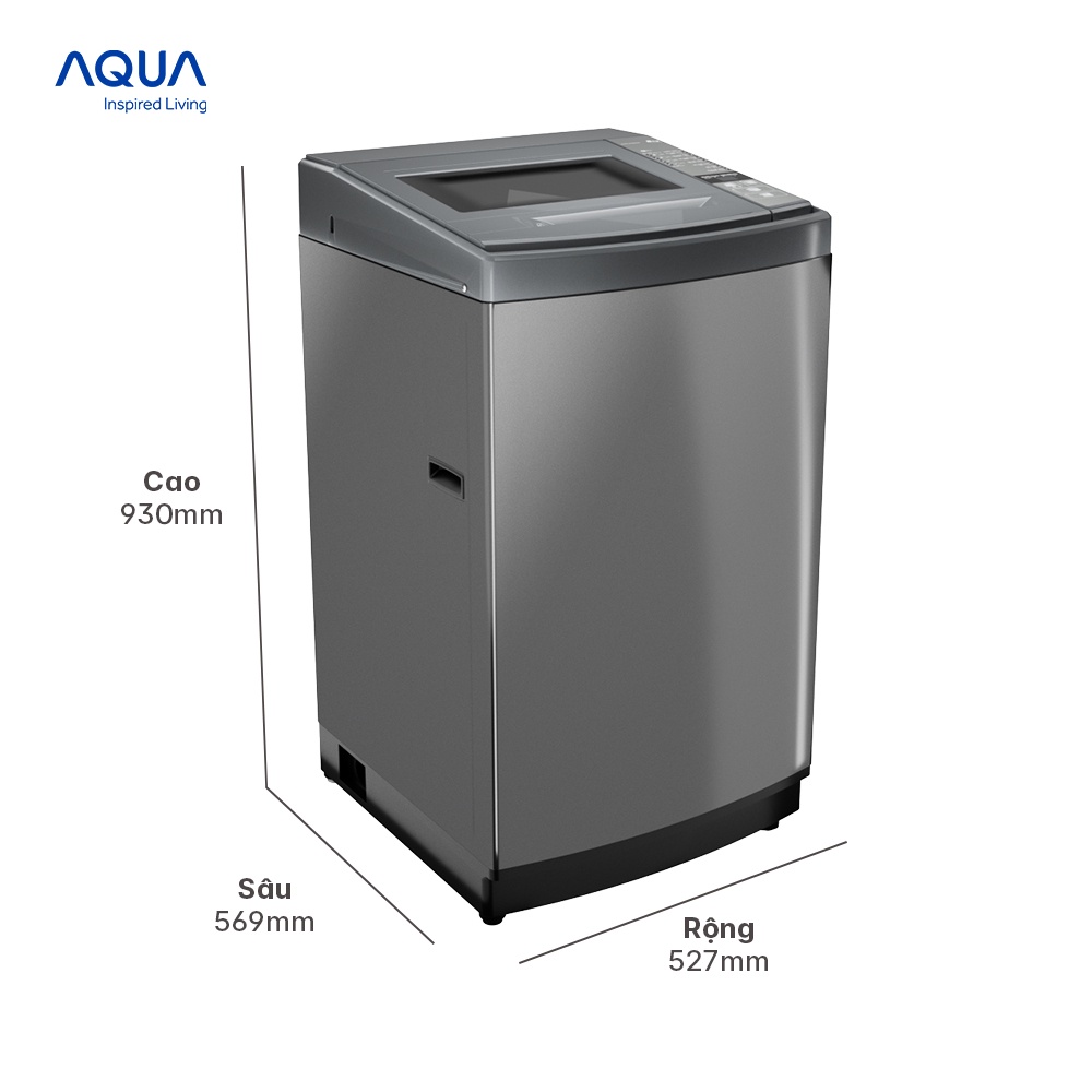 Freeship Toàn Quốc - Máy giặt cửa trên Aqua 8kg AQW-KS80GT.S