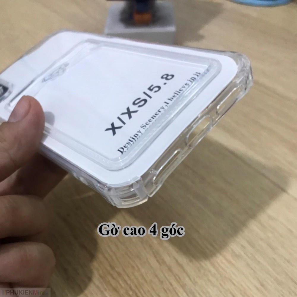 Ốp lưng dẻo trong suốt có ngăn nhét thẻ card chống sốc 4 góc cho iPhone X/XS, 12/12 Pro, 13/13 Pro giá rẻ