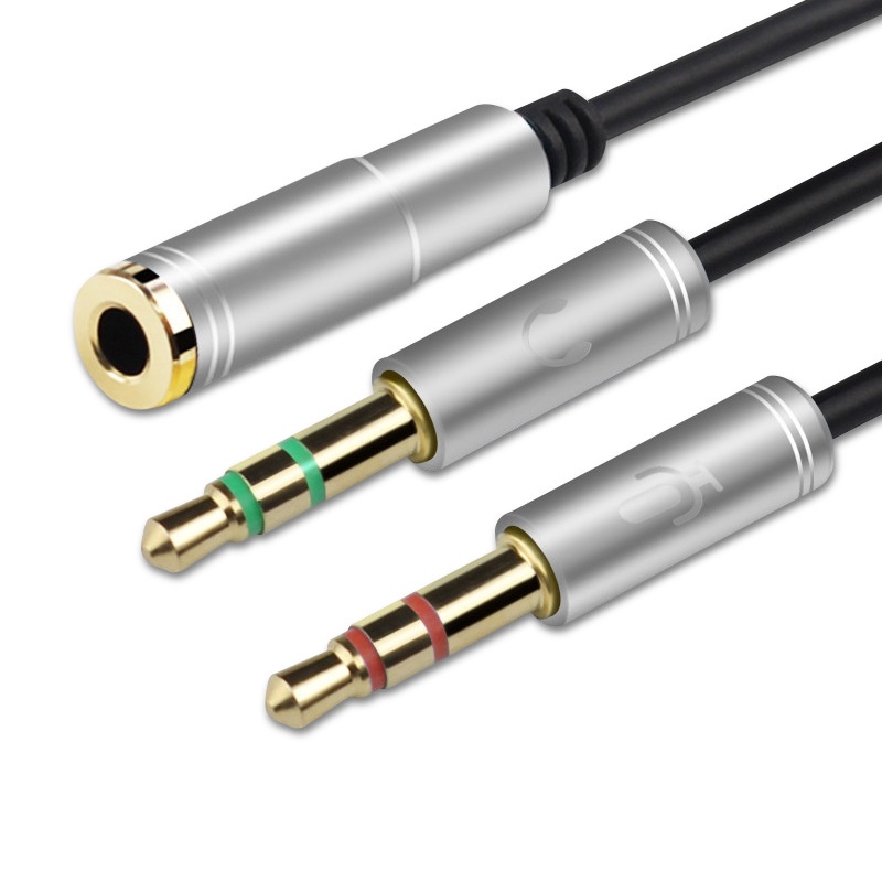 Jack Chuyển Đổi Tai Nghe 3.5mm Sang Audio Và Mic - Jack Gộp Tai Nghe và Mic 3.5mm Cho Laptop, Máy Tính PC