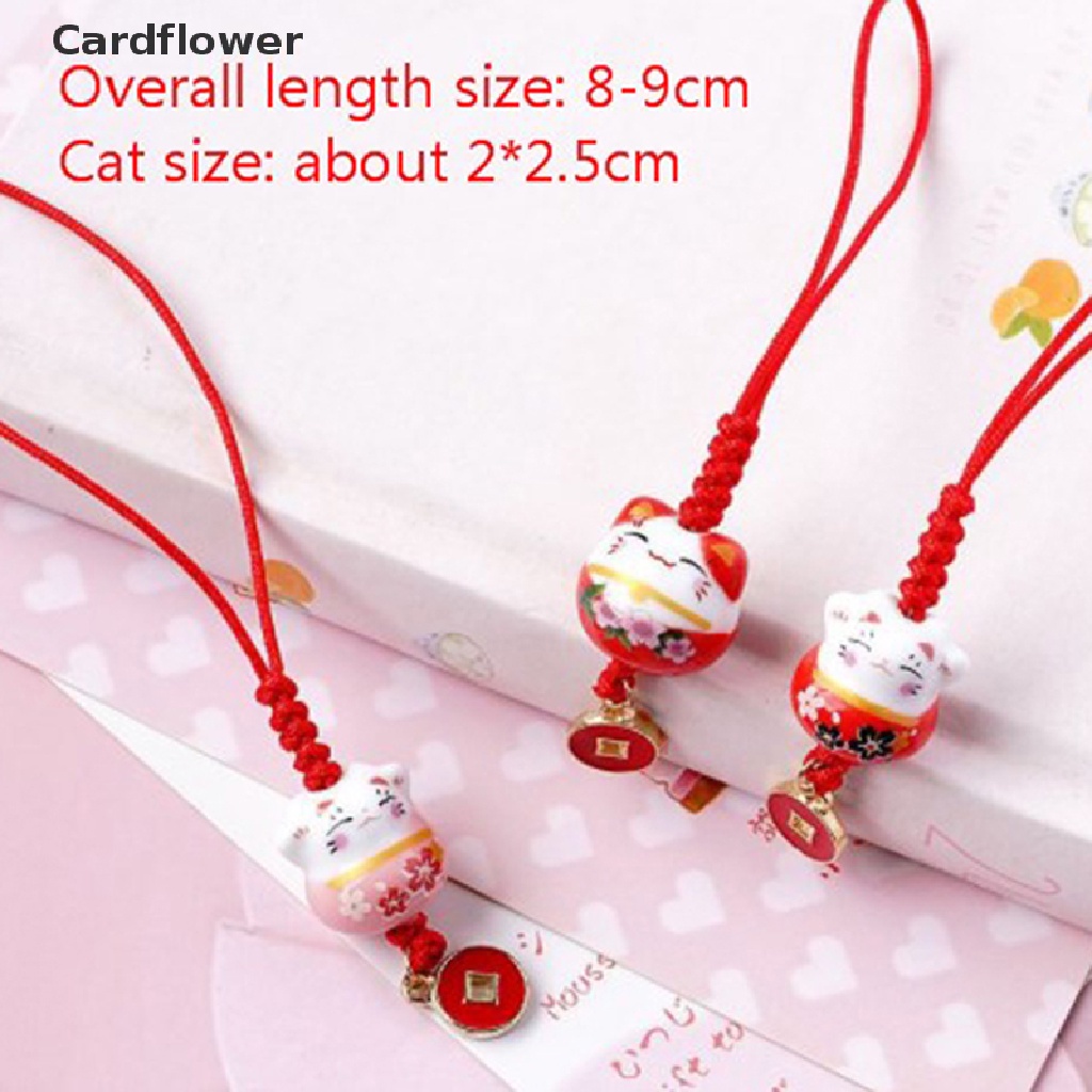 &lt; Cardflower &gt; Móc Khóa Điện Thoại / Chìa Khóa Hình Mèo May Mắn Nhật Bản