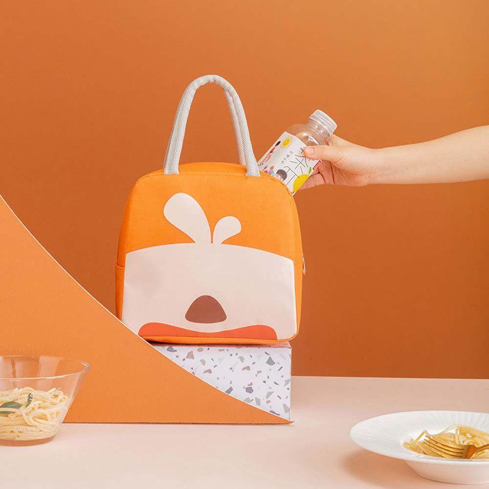 Túi Vải Canvas Đựng Hộp Cơm Trưa Họa Tiết Hoạt Hình Dễ Thương Ốp