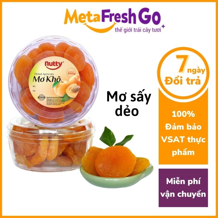 Mơ Sấy Dẻo Tự Nhiên, Không Đường, Căng Mọng Ăn Vặt, Mẹ Bầu, Healthy, Hỗ Trợ Giảm Cân - Hộp 200g | Meta Freshgo