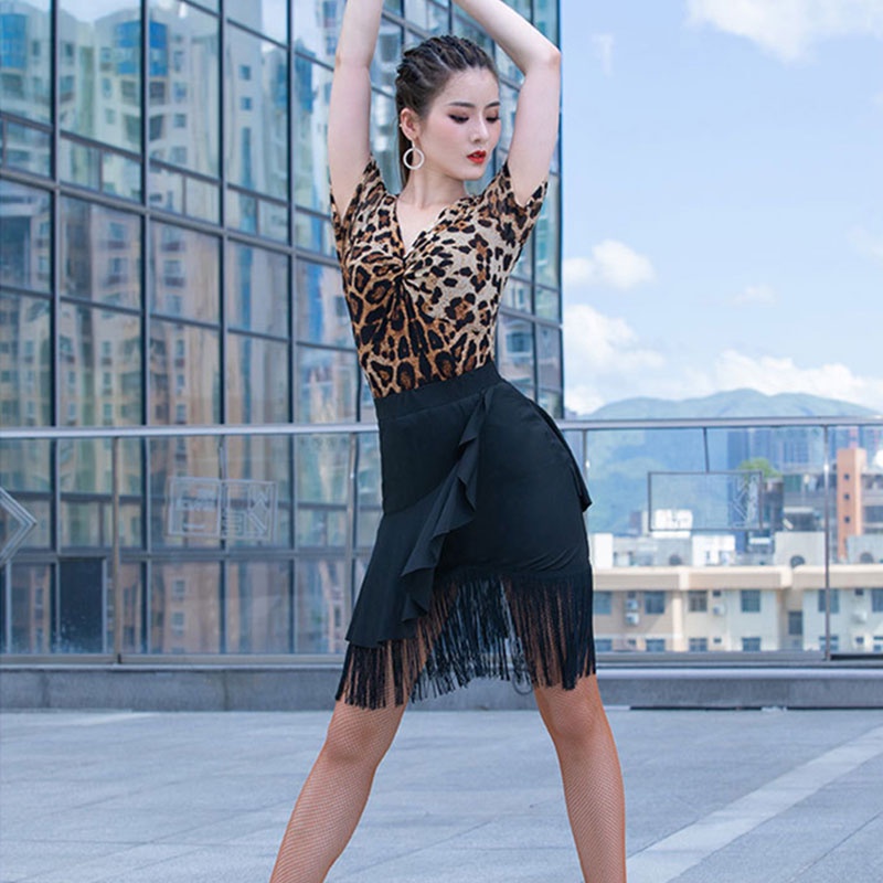 Chân Váy Nhảy Điệu Latin Samba Tango Cha Màu Đen Cho Nữ