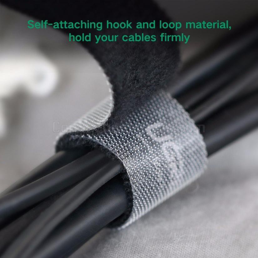 Cáp dán xé cuốn gọn dây sạc dây tai nghe dây điện dây cáp UGREEN Cao cấp Cable Tie Wire Winder Nylon Tape 17cm