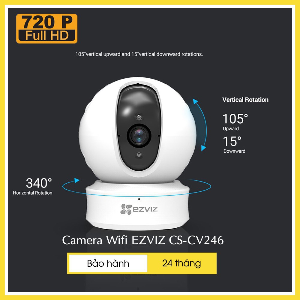 Camera Ip Wifi Ezviz Quay 360 Độ Ezviz Ez360 (C6C 720P) - Camera 360 Độ ( chưa bao gồm thẻ nhớ)