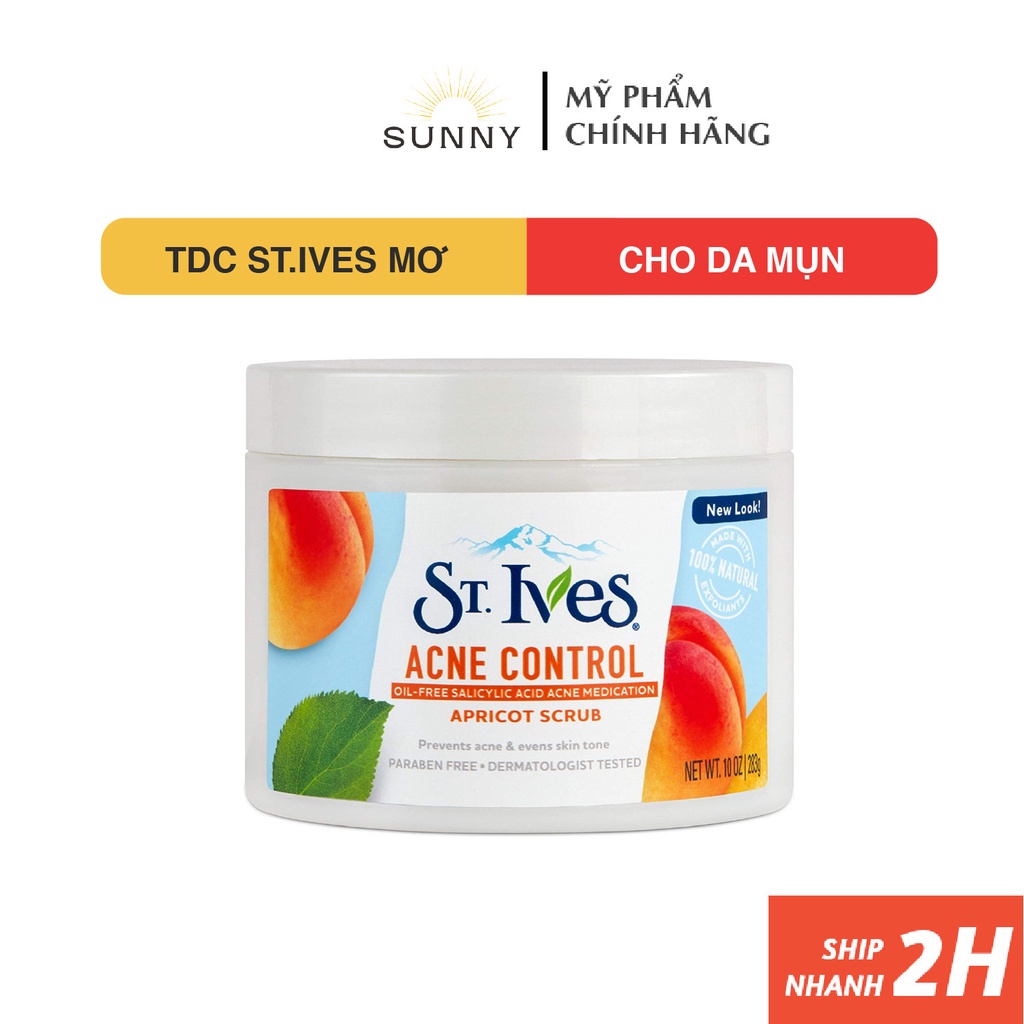 Tẩy tế bào chết ST.IVES APRICOT SCRUB 283G dạng hũ làm sạch da nhẹ nhàng