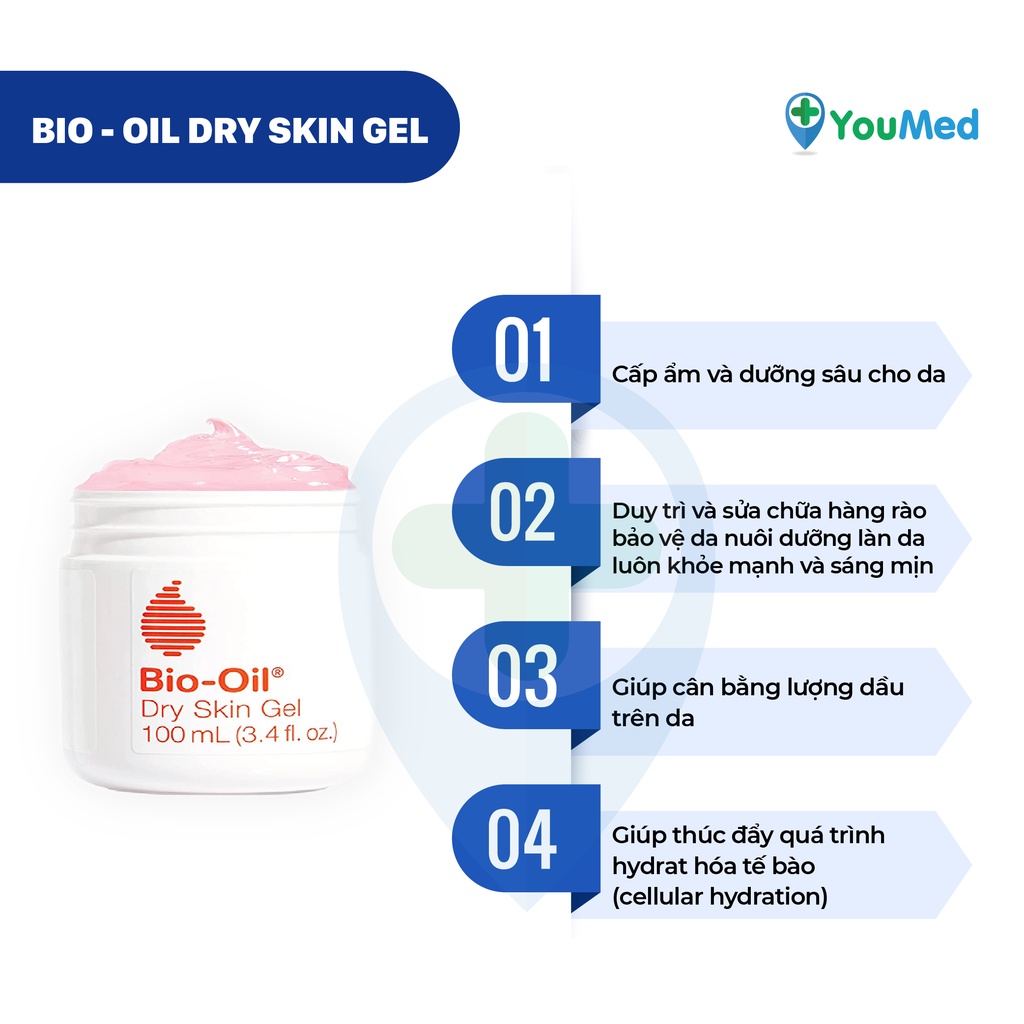 Gel Dưỡng Ẩm Bio-Oil Dry Skin Gel 100ml -  chăm sóc da khô, dưỡng ẩm toàn thân