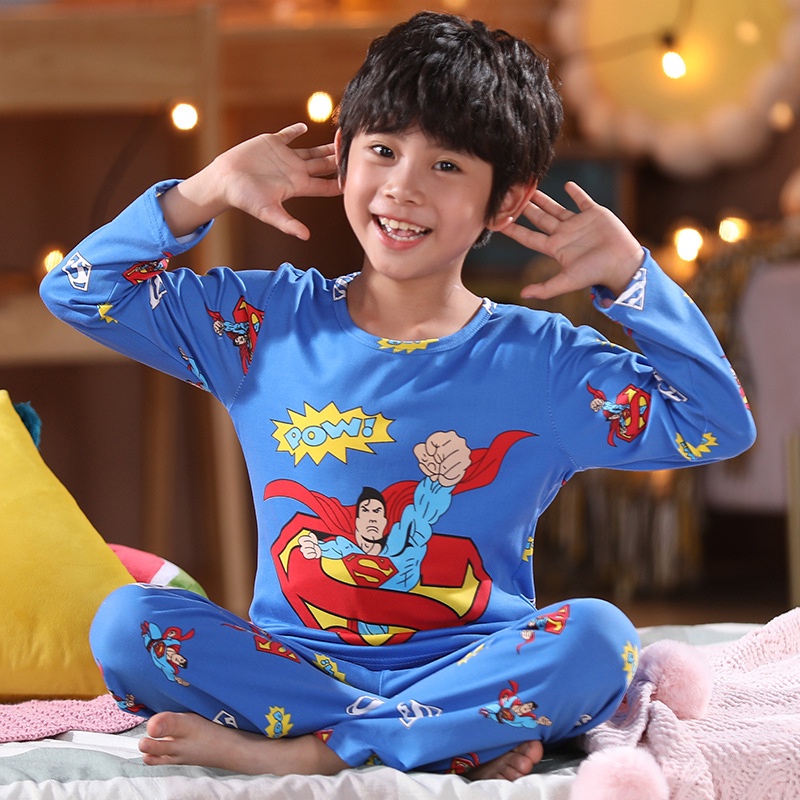 Bộ Đồ Ngủ Pijama Siêu Anh Hùng Marvel Dễ Thương Cho Bé Trai