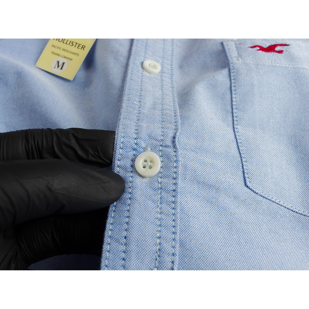 Áo sơ mi nam Hollister ngắn tay cao cấp vải Oxford màu xanh nhạt - Phong Cách Doanh Nhân sẽ