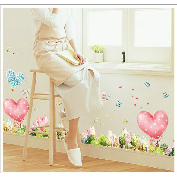 Decal trang trí vườn trái tim cực đẹp