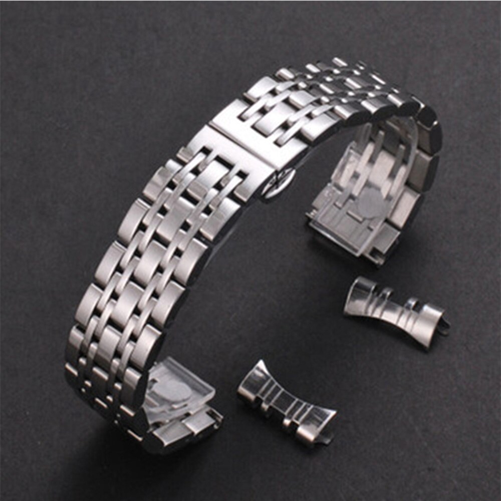 Seven Beads Flat Head Double Pressed Butterfly Clasp Watchband For Wristwatch Straps Arc Mouth Interface Wristbands 14 16 18 19 20 21 22mm