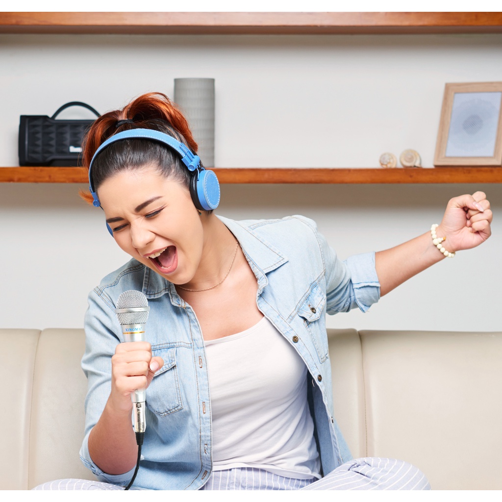 Micro karaoke hát siêu hay XINGMA AK-319 cao cấp chính hãng - có dây , chống hú , bắt âm cực nét