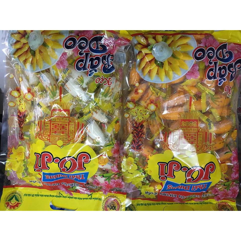 kẹo bắp dẻo Thái Dương 2 màu vàng trắng 1kg-45k, 500g-23k