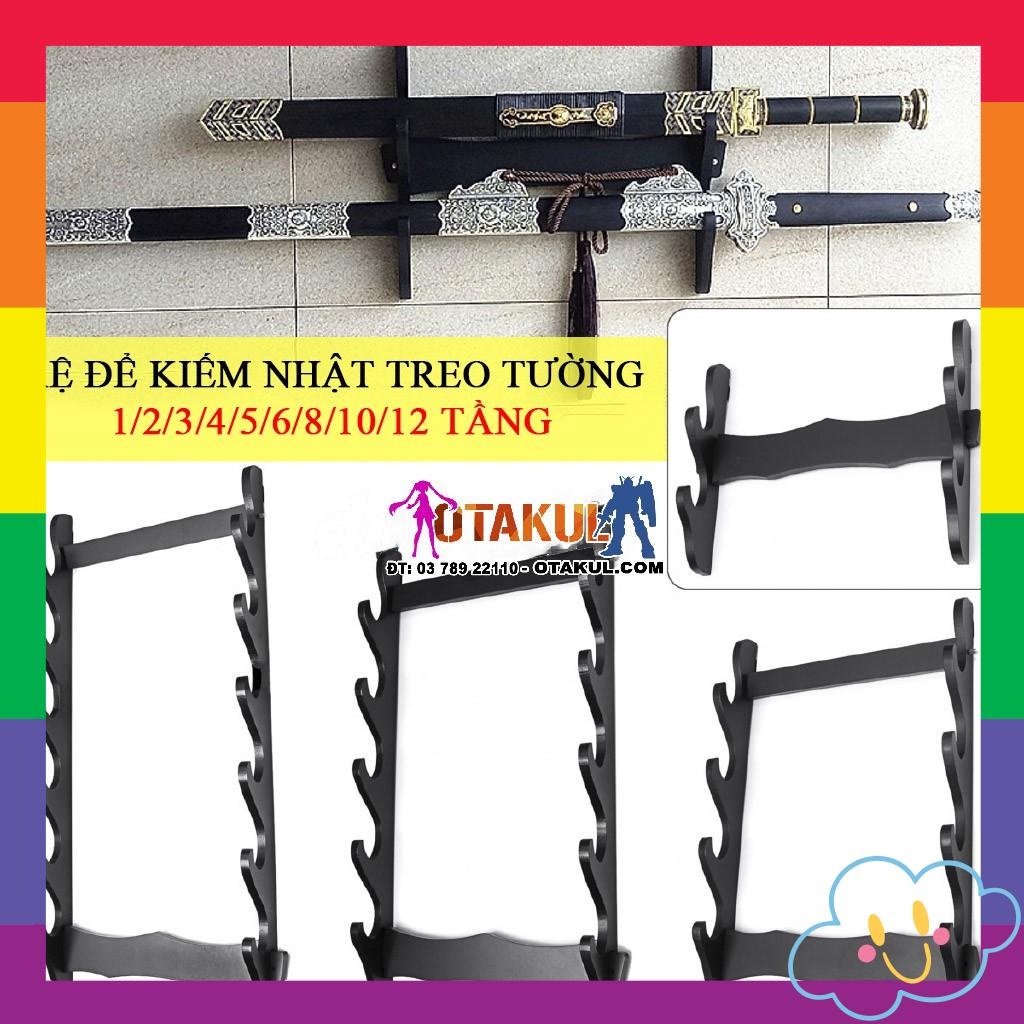 Giá Để Kiếm Gỗ Treo Tường 2 Tầng