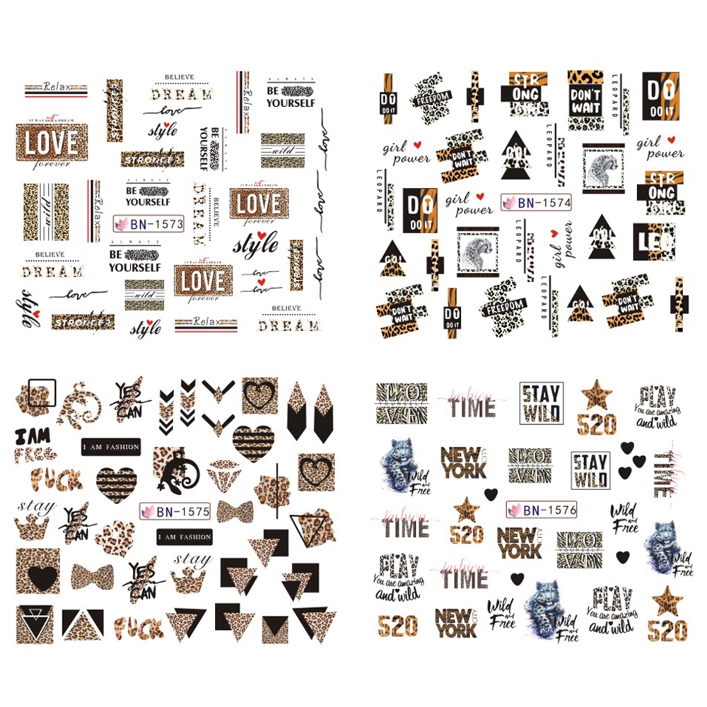 Miếng Dán Móng Nước Phong Cách Cổ Điển 4 Loại Thiết Kế Tùy Chọn