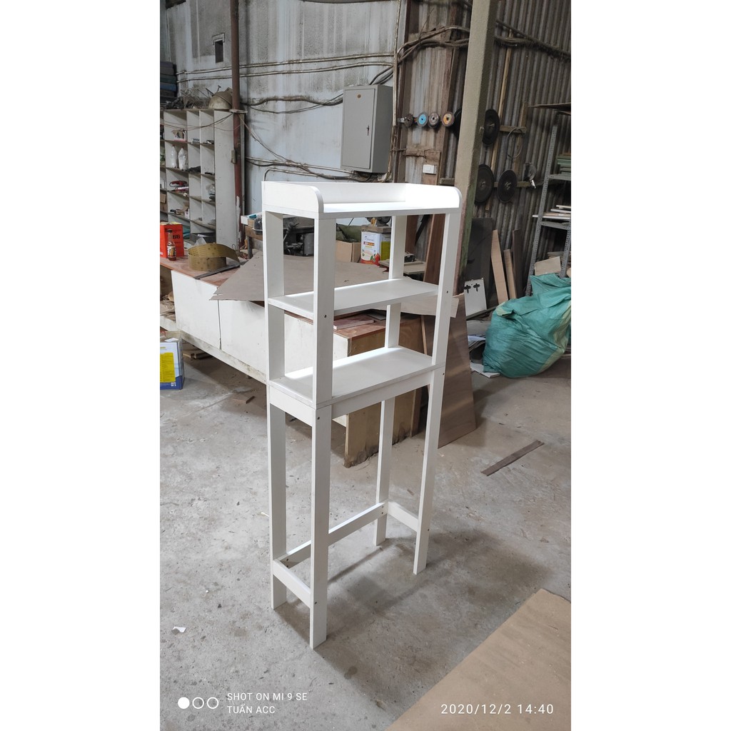 Kệ để đồ đa năng phòng tắm để sau bệt (bồn cầu) 3 tầng nắp ráp bằng nhựa composite cao cấp siêu chịu nước | BigBuy360 - bigbuy360.vn