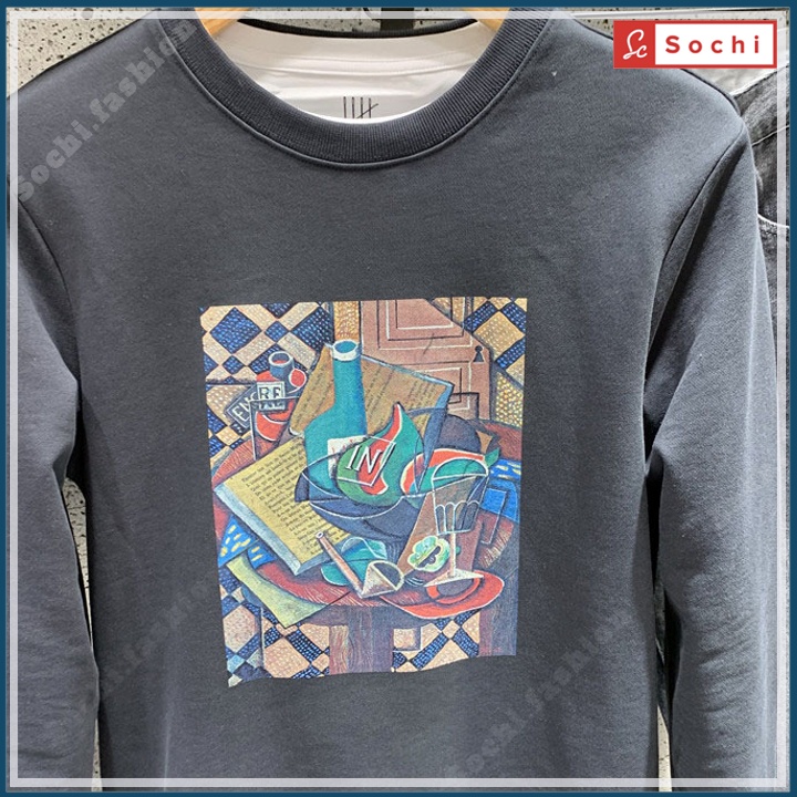 Áo sweater nam tay dài, áo thu đông Hàn Quốc phong cách nam tính in Tranh Vẽ mã SW661