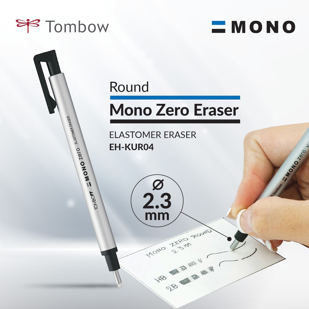 BÚT GÔM BẤM/ Ruột thay thế TOMBOW MONO ZERO ĐẦU TRÒN (3 MÀU)