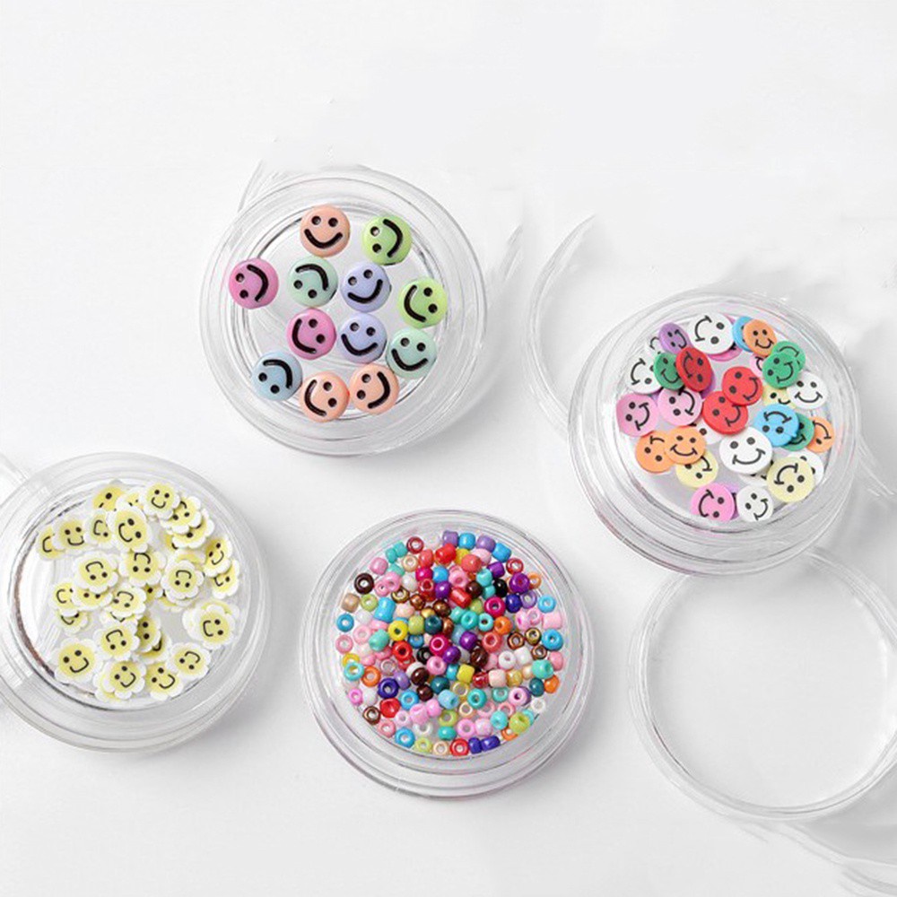 [Hàng mới về] Phụ kiện trang trí móng tay nghệ thuật họa tiết hoa / mặt cười 3d nhiều màu dễ thương diy