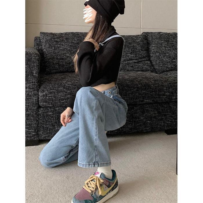 ❣❒Quần Yếm Denim Ống Rộng Lưng Cao Thời Trang Mùa Hè Dành Cho Nữ