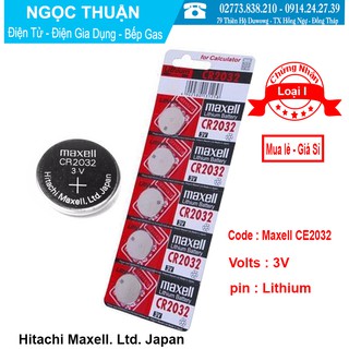 1 Vĩ / 5 Viên Pin Maxell CR2032