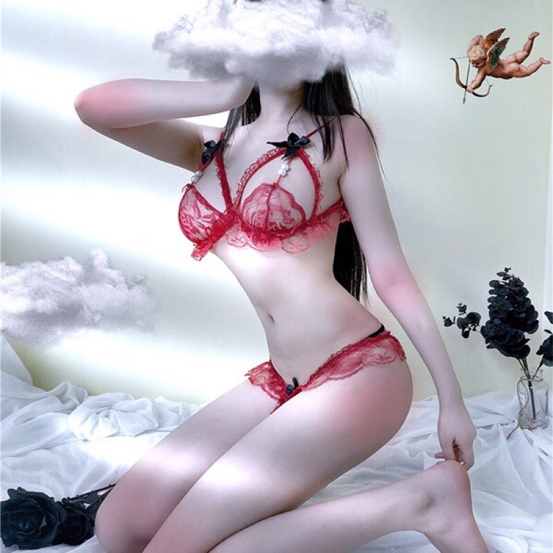 Set đồ lót ren xuyên thấu gợi cảm phối hoa Cici Bonita CL144 | BigBuy360 - bigbuy360.vn