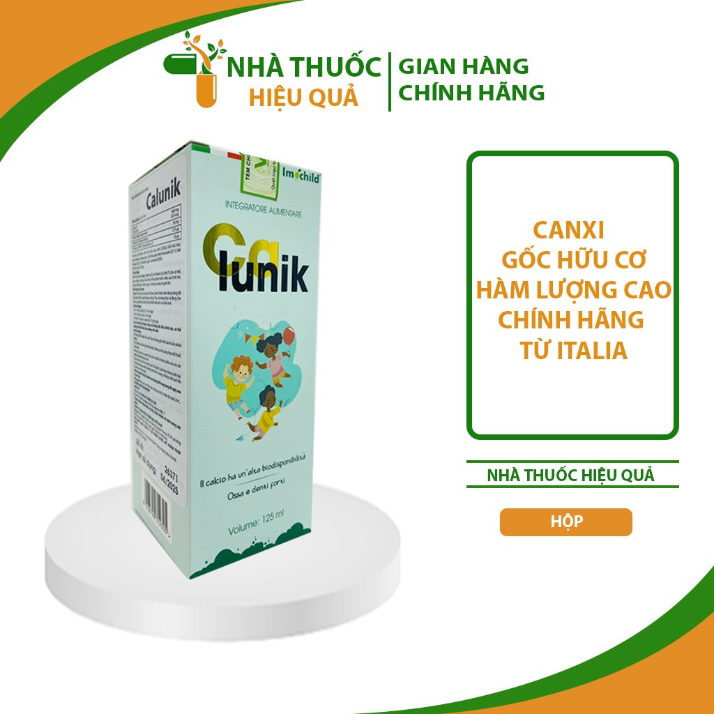 Canxi Calunik Imochild I Dạng bào chế Lipocal nguồn gốc thực vậtI Hàm lượng canxi cao giúp bé cao lớn nhanh.thuochieuqua