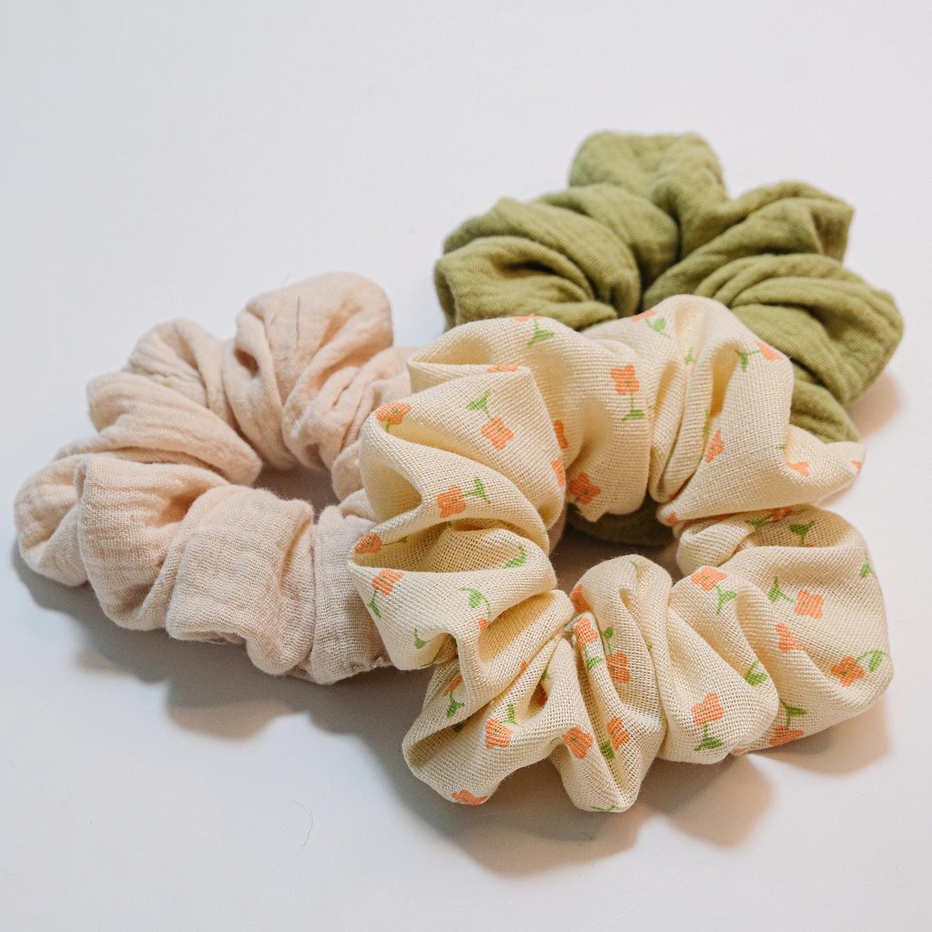 Dây buộc tóc, cột tóc scrunchies cao cấp Mackey