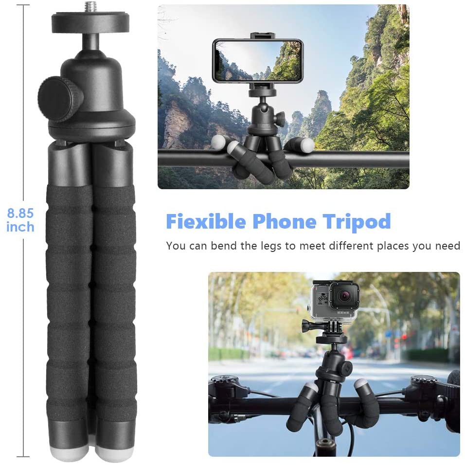 Chân Máy Tripod Mini Lammcou Bằng Xốp Có Giá Đỡ Điện Thoại/Camera Cho GoPro