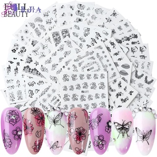 Bộ 40 tấm sticker dán móng họa tiết ren , hoa , bướm cực xinh - Ann933233