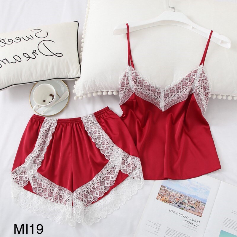 [MIAB15 giảm 15% đơn 289K] Set quần áo ngủ lụa 2 dây MIA BRA M19 | BigBuy360 - bigbuy360.vn