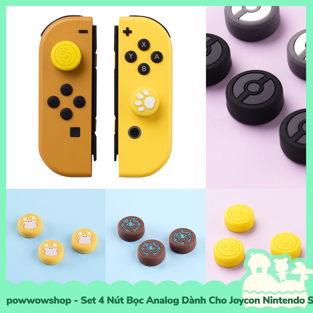 [Sẵn VN - Hỏa Tốc] Oled/V1/V2/Lite Set 4 Bọc Nút Analog Joycon Cho Máy Game Cầm Tay Nintendo Switch Mẫu Zelda, Psyduck