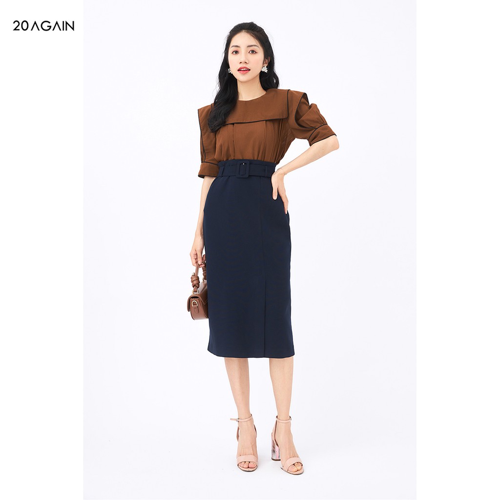 Áo sơ mi viền vai phối 20Again ASA1138 cô thủy thủ vô cùng đáng yêu | BigBuy360 - bigbuy360.vn