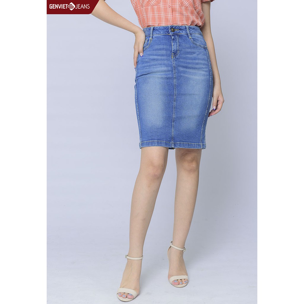 DJ321J795 - Chân Váy Jeans Nữ GENVIET