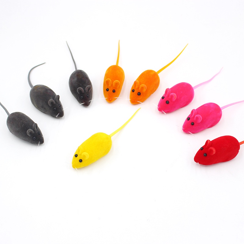 Đồ Chơi Chuột Giả Phát Ra Âm Thanh Vui Nhộn Màu Sắc Ngẫu Nhiên Cho Mèo Cưng