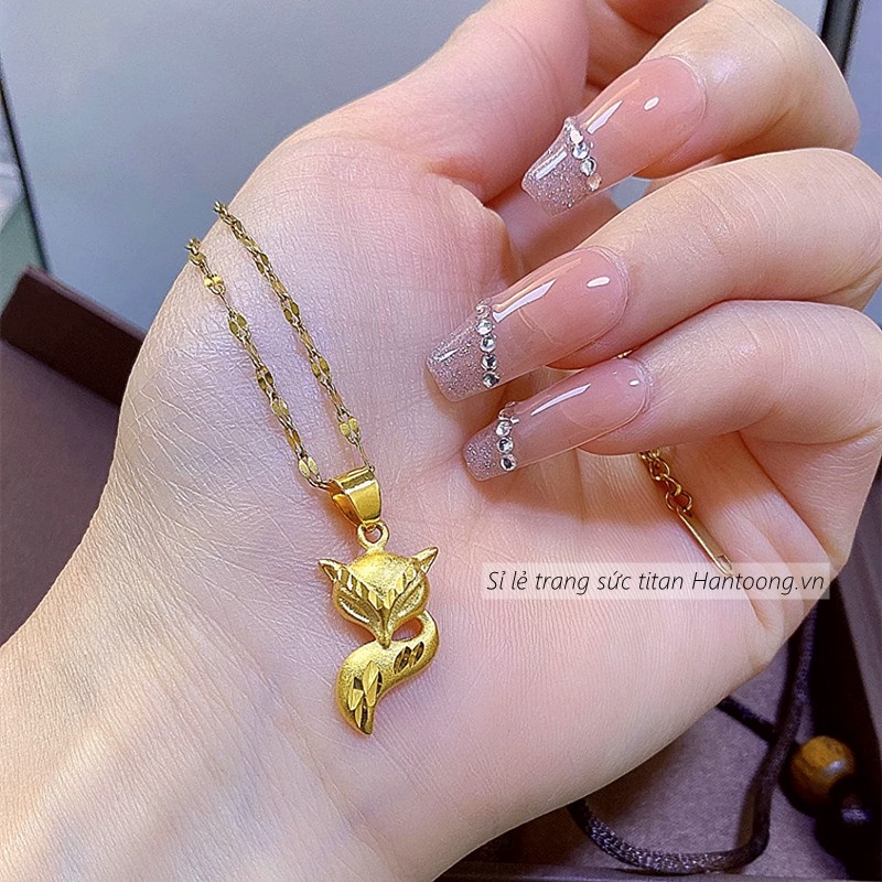 Dây chuyền hồ ly chất liệu titan không gỉ thiết kế thời trang quyến rũ trang sức titan cao cấp