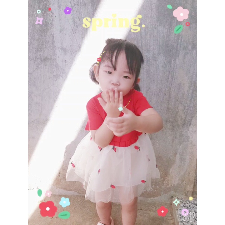 [Tặng KẸP XINH Cho bé 🎀] [VAY110] Váy Công Chúa Bé Gái Ngắn Tay, Đầm Công Chúa Bé Gái Thuê Hình Dứa từ 3 tháng - 3 tuổi