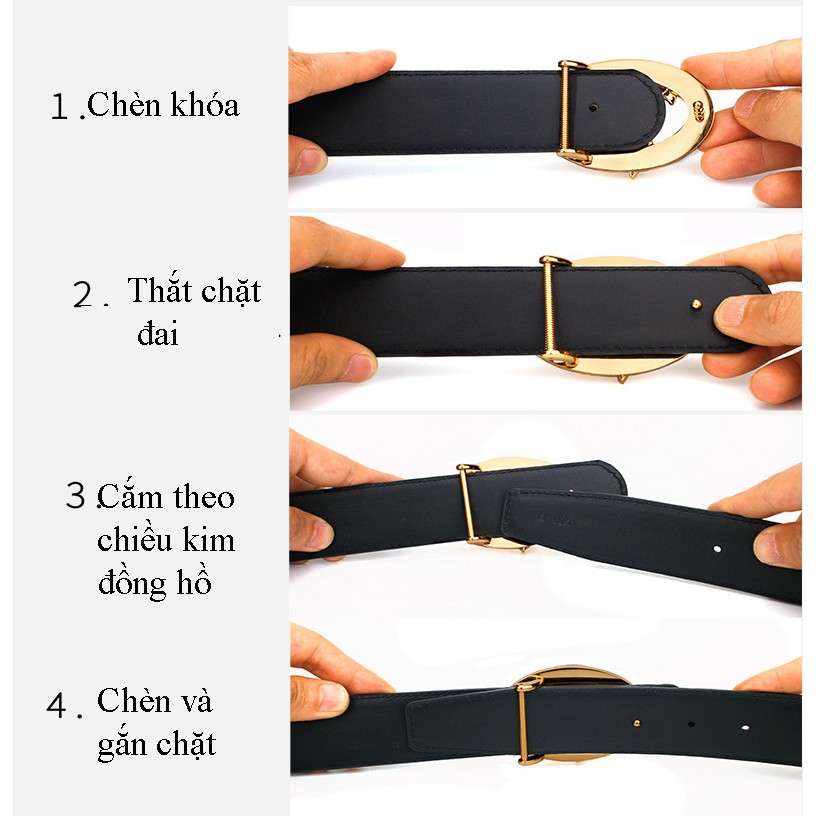 Thắt Lưng Nam Hình Xoáy T1 Đầu Cá Sấu Đính Đá Khóa Cài Được Làm Bằng Hợp Kim