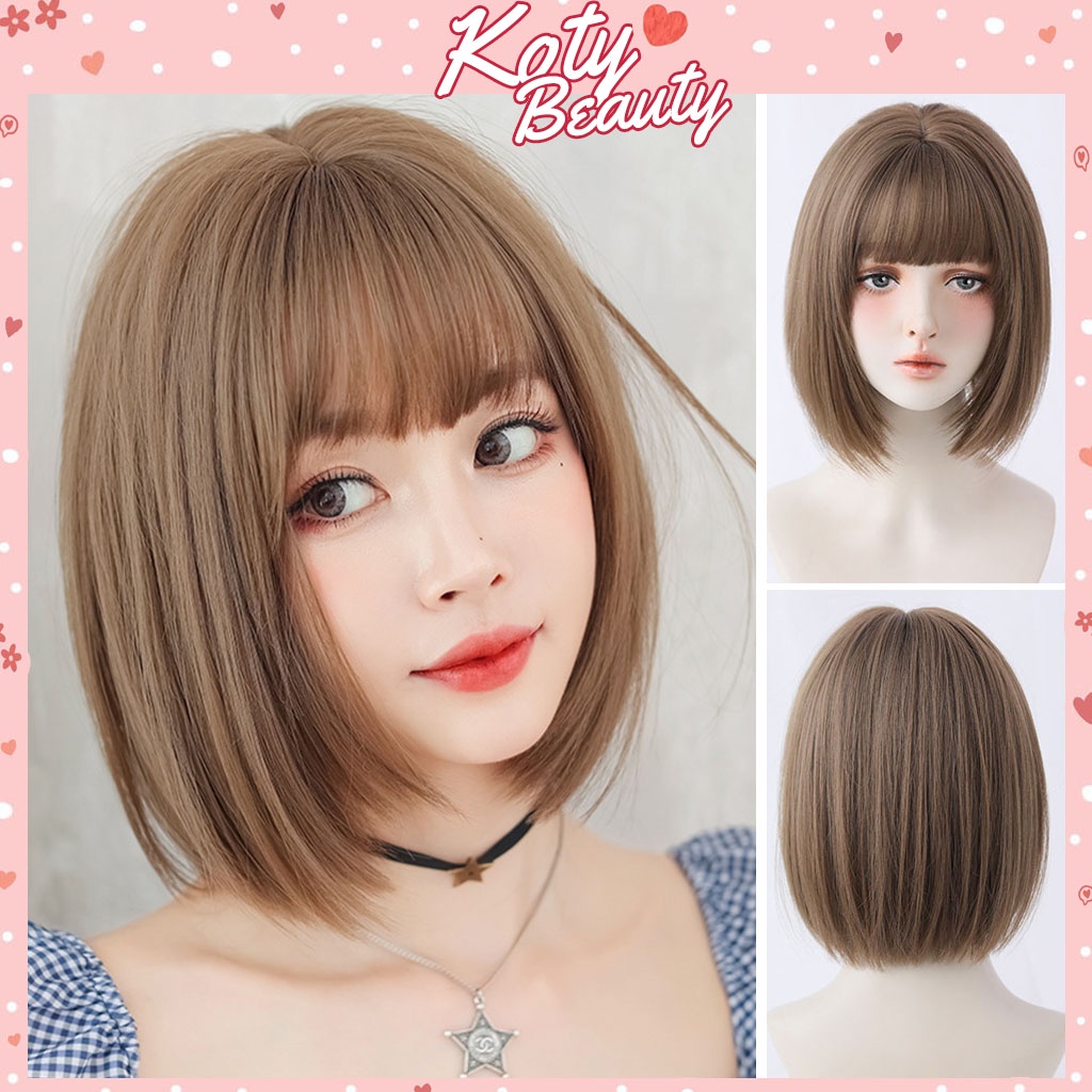 Tóc giả nguyên đầu ❤️KOTY BEAUTY❤️ tóc nguyên đầu vic cup ngắn TG24