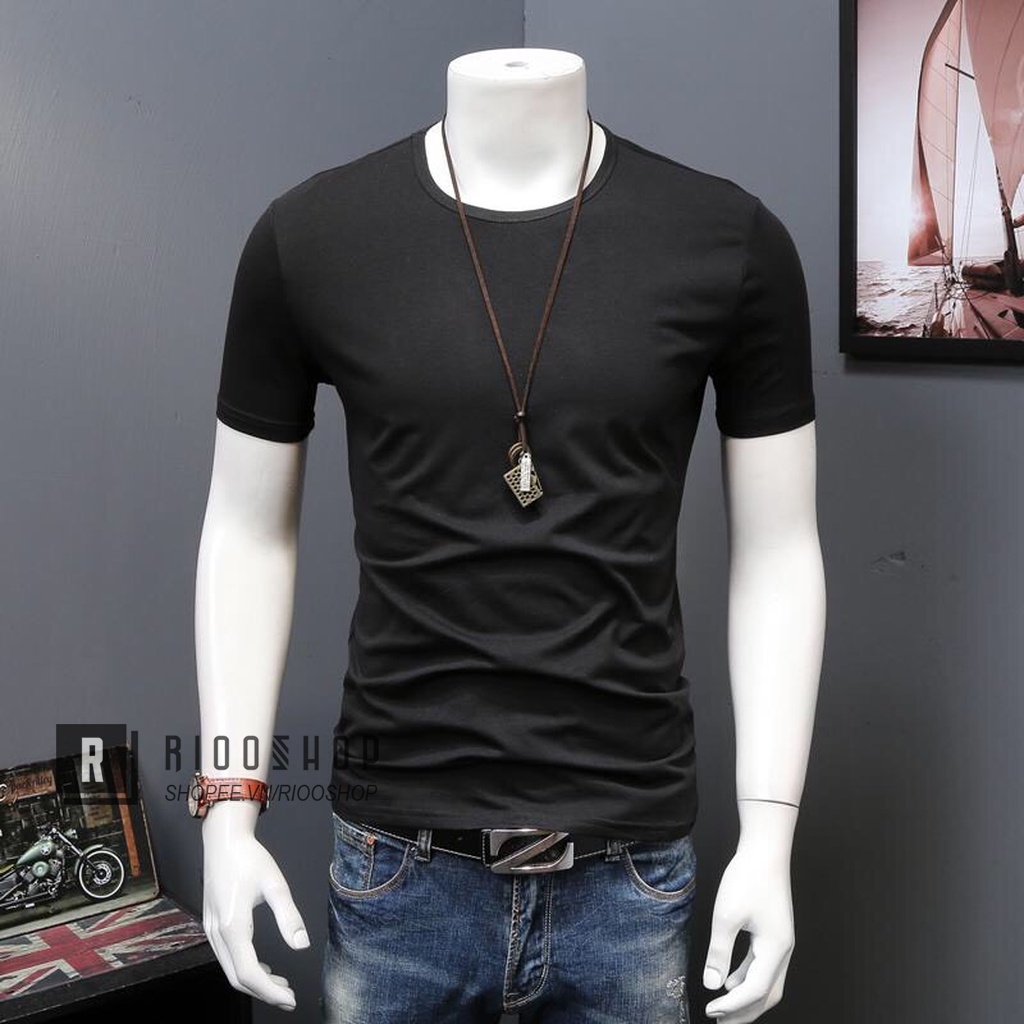Áo thun nam trơn cổ tròn tay ngắn cao cấp RIN103 - áo phông nam đẹp Riooshop | BigBuy360 - bigbuy360.vn