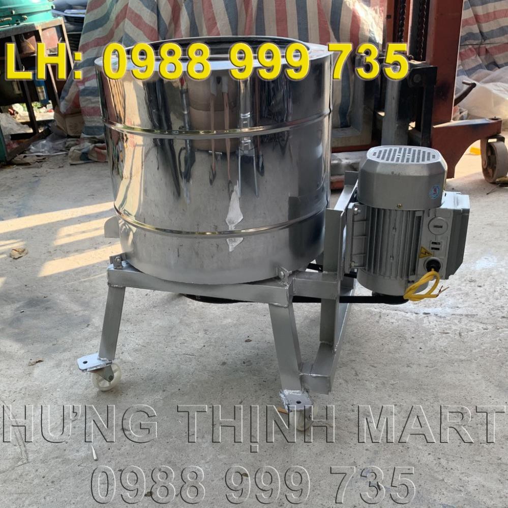 Máy vắt kiệt, vắt li tâm, lọc bã và nước riêng mô tơ 1,1kW, chân máy có bánh xe dễ dàng di chuyển.