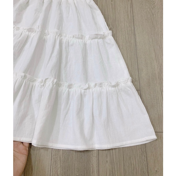 Váy smock chun ngực tay bồng-HÀNG SALE KO ĐỔI TRẢ