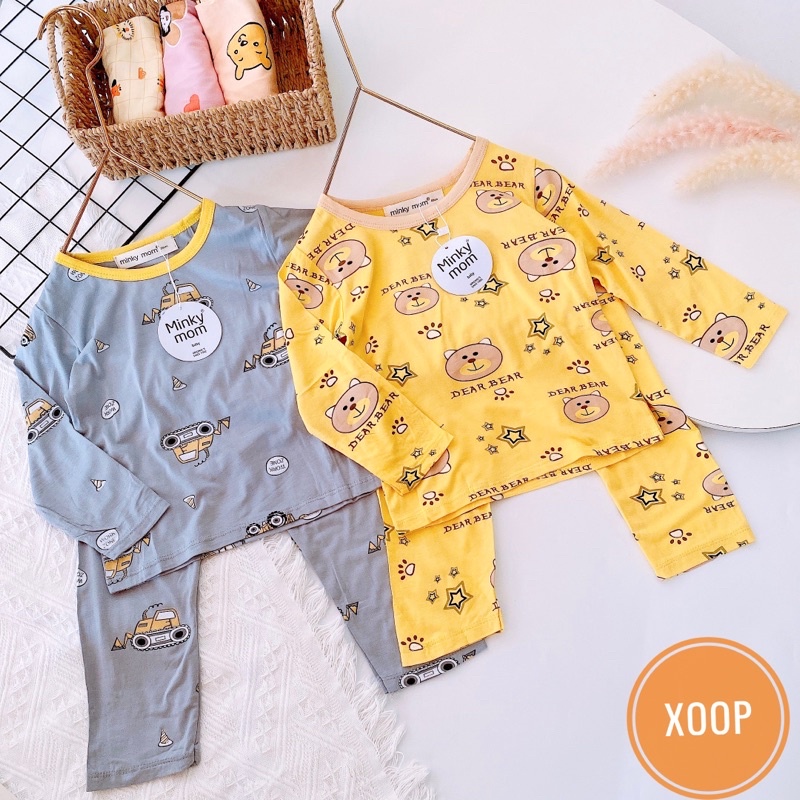 SALE ! BỘ DÀI TAY THUN LẠNH HÀNG MINKY MOM IN HOẠ TIẾT KẺ sư tử