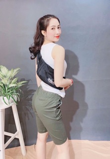 Quần kaki lửng lưng thun