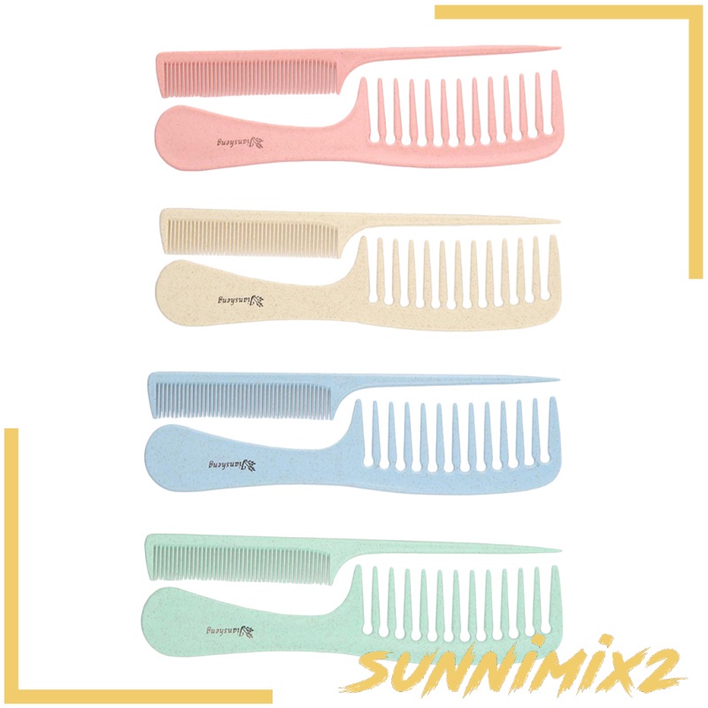 Lược Đuôi Chuột Răng Thưa Sunnimix2 Màu Hồng Cho Thợ Cắt Tóc